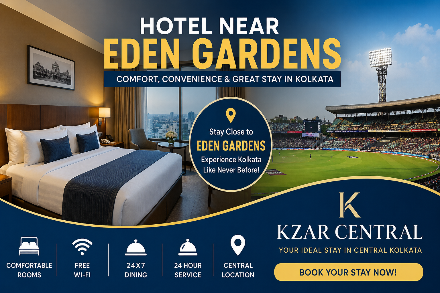 hotel near Eden Gardens